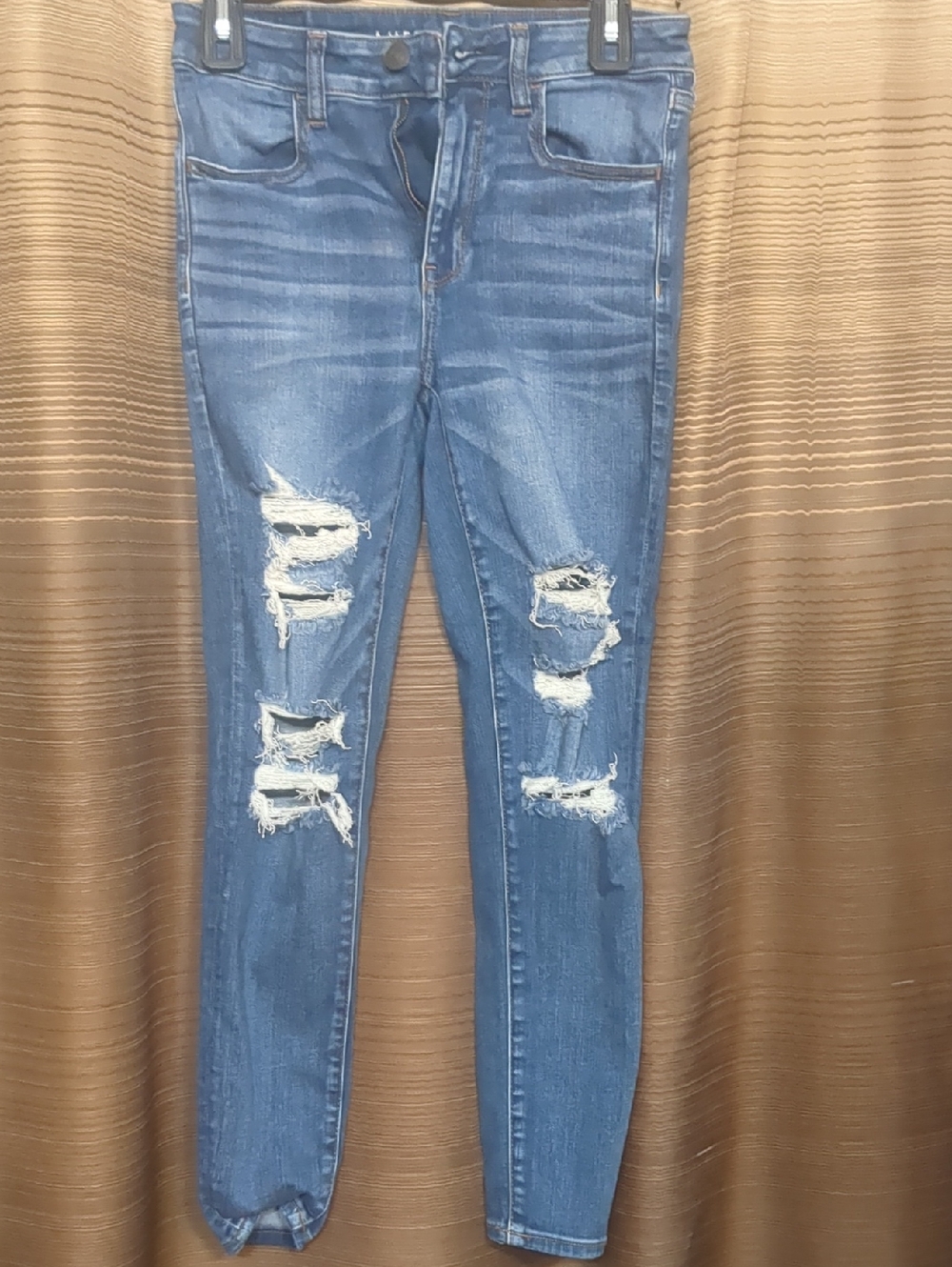 American Eagle Outfitters Distressed Blue Skinny Jeans